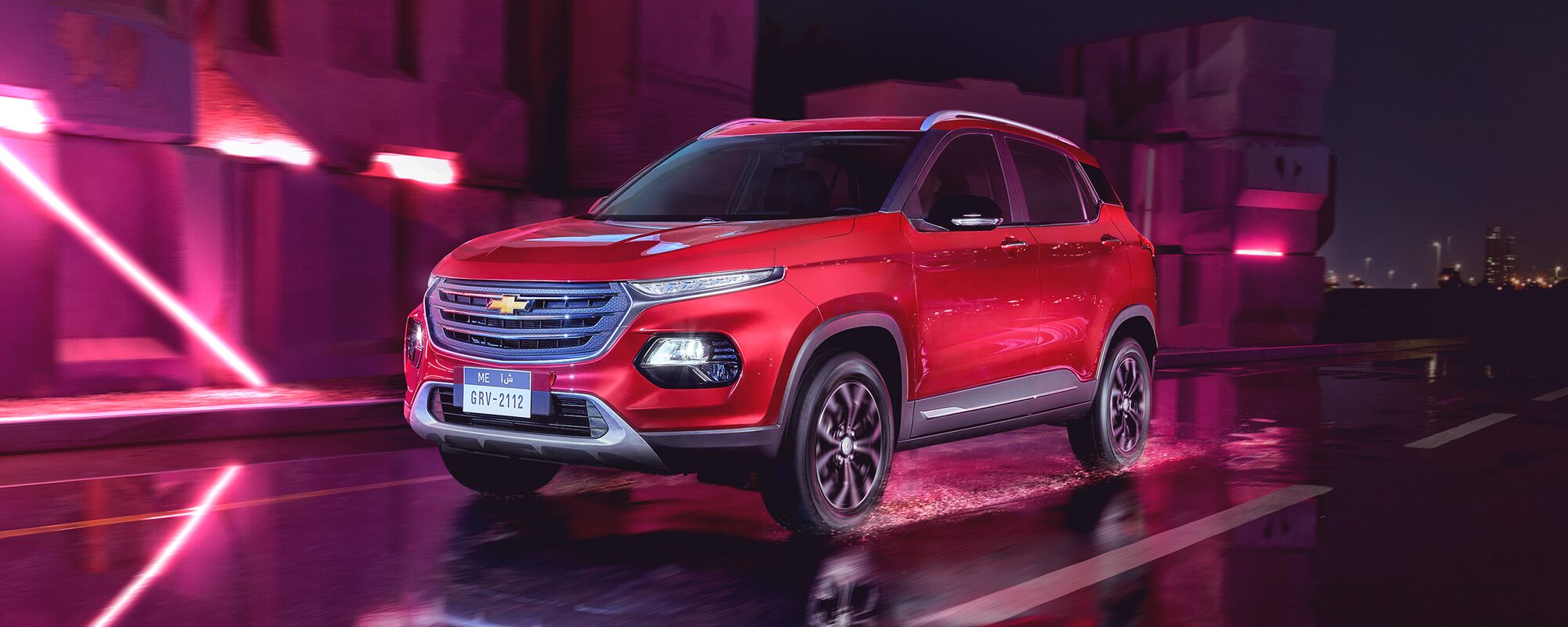 Chevrolet Groove compact SUV at night